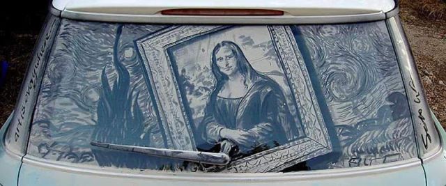 Talented Artist Creates Masterpieces on Dirty Car Windows