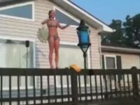 Girl Fails to Jump into the Pool