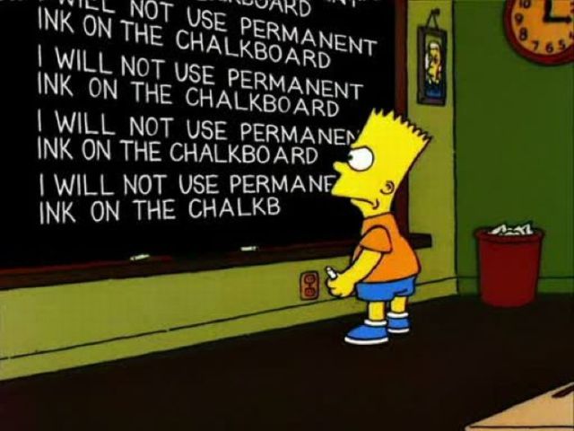 Bart Simpson at the Blackboard