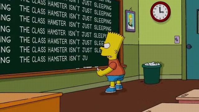 Bart Simpson at the Blackboard