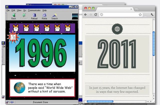 The Evolution of the Internet from 1996 to 2011