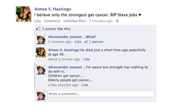Unbelievably Stupid Facebook Responses to Steve Jobs