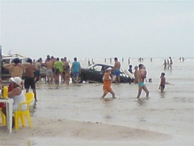 Cars Swept Into the Ocean
