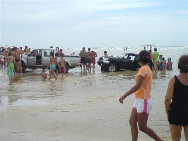 Cars Swept Into the Ocean