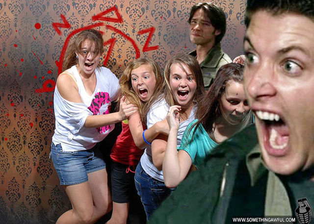 Photoshopped Haunted House Freak Out Reactions