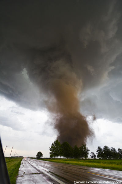 Storm Chaser Looks into the Eye of a Tornado