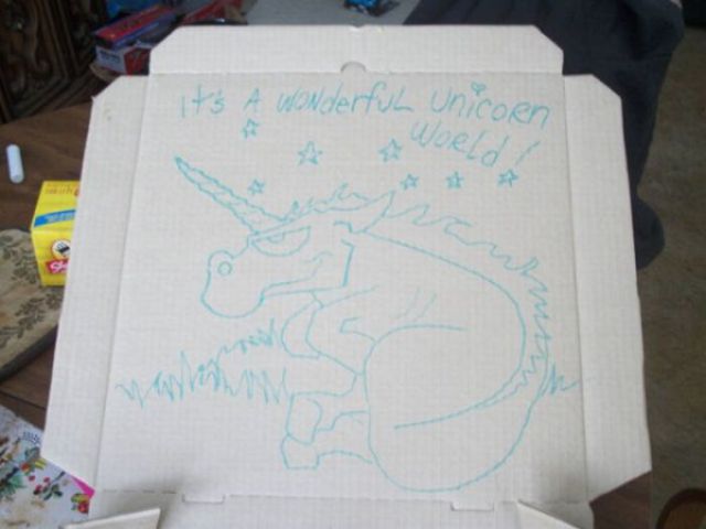 Creative Drawings Inside a Pizza Box