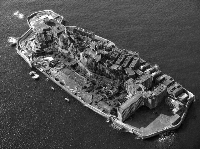 Black & White Photos of Ghost Island of Japan