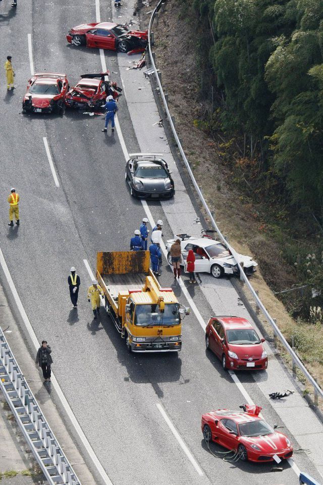 Probably the Most Expensive Car Crash Ever