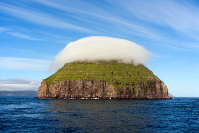 An Amazing Island with a Crown of Clouds