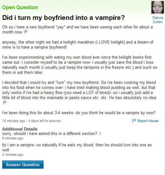 I Want a Vampire Boyfriend