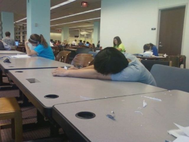 Tired Asian Students