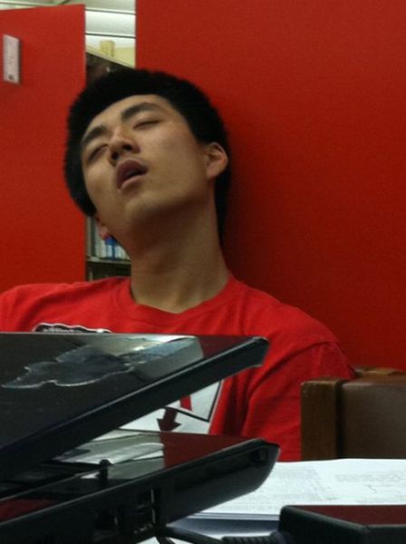 Tired Asian Students