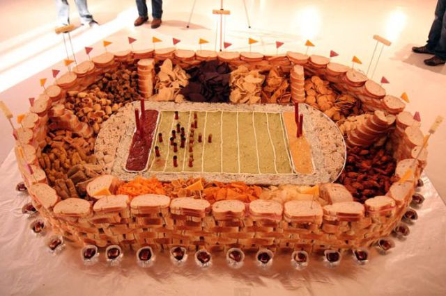 Super Bowl Stadiums Made of Snacks