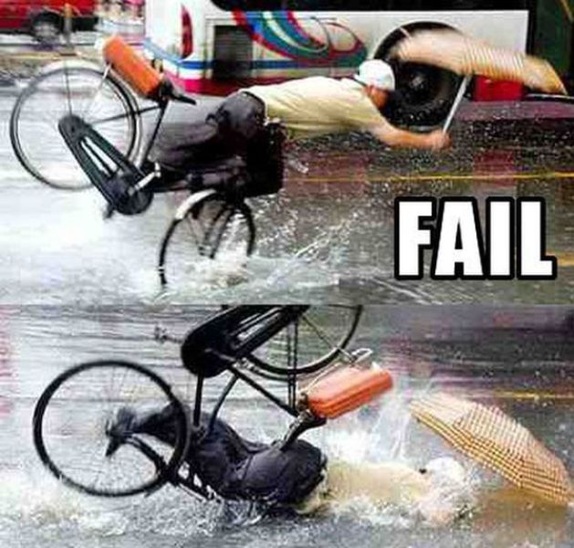 Bicyclists Falling Hard