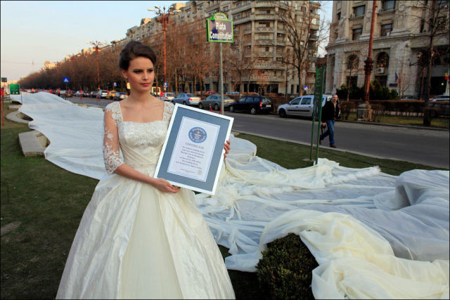 Romanian Bride Breaks New Ground in Making Extra-Long Dress Trains