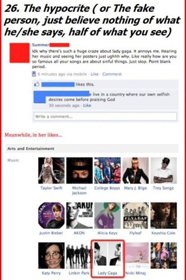 Notorious Types of Facebook Users Categorized
