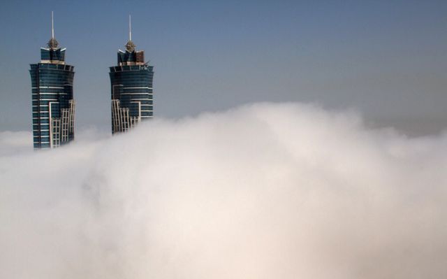 Dubai’s Skyline Through the Blanket of Fog