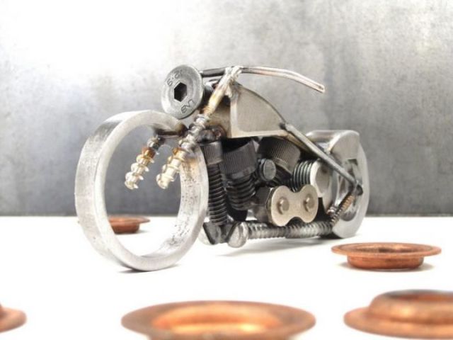 Tiny Sculptures Made out of Assorted Fasteners