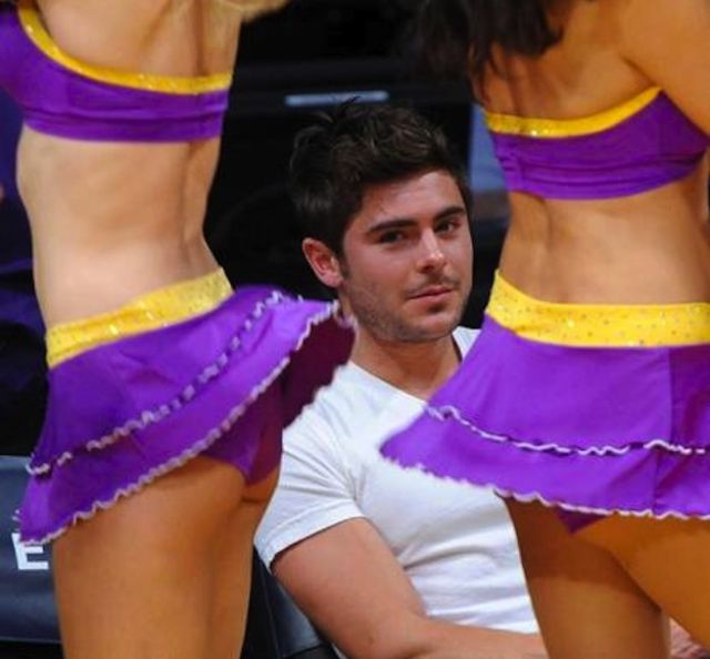Male Celebrities Checking Out Cheerleaders