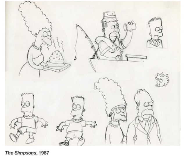 First Sketches of the Popular Cartoon Characters