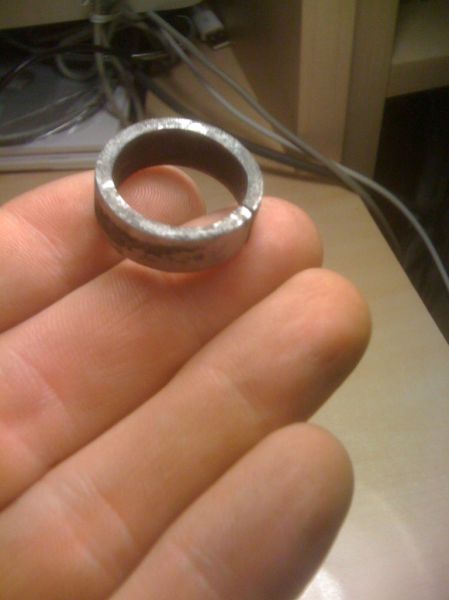 Home Made Wedding Ring Forged Out of a Meteorite