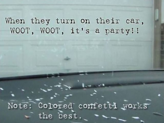 Confetti in the Car Prank