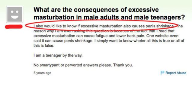 Ridiculous Questions about Sex from Yahoo Answers