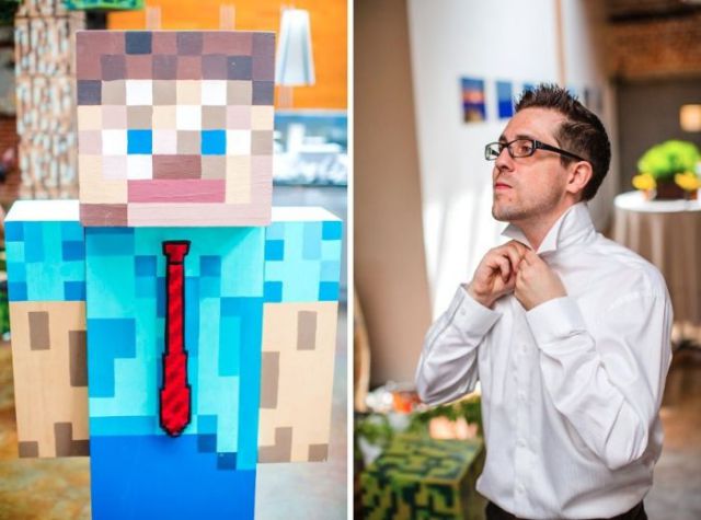 Geeky Minecraft Wedding
