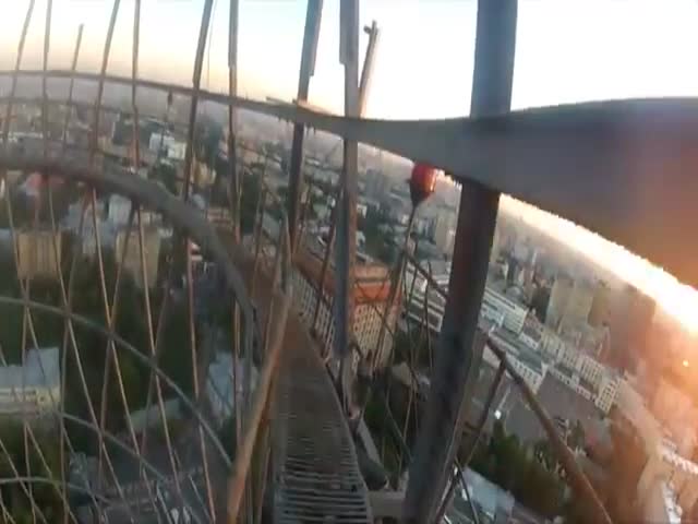 Just a Russian Dude Climbing a Building Frame when Suddenly… 