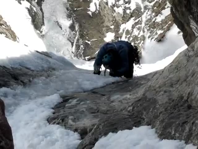 Ice Climbing Close Call 
