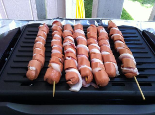 Mouth Watering Bacon Spiral Hot Dogs