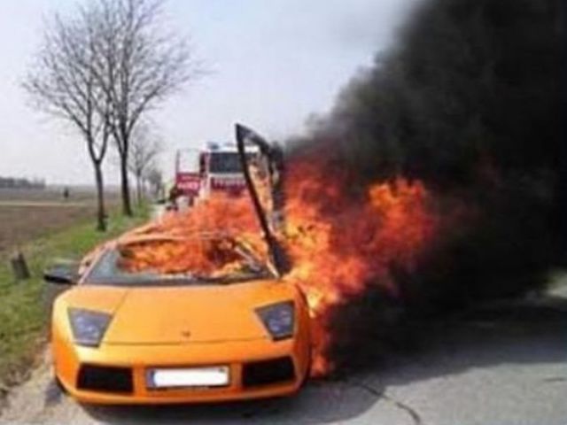 Motor Cars in Flames