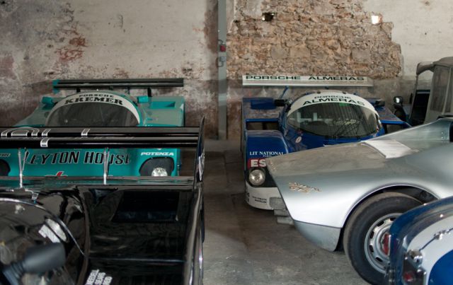 Vintage Racing Car Collection in a Small French Village