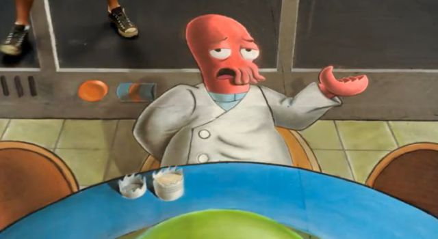 Drawing the Amazing 3D Chalk Portrait of Zoidberg