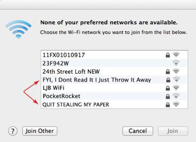 Talking to Neighbors via Wi-Fi Network Names