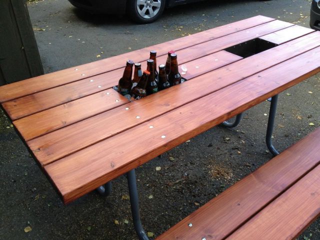 Beer Cooler Picnic Table