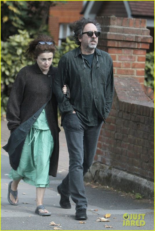 Helena Bonham Carter and Tim Burton Take a Stroll in London