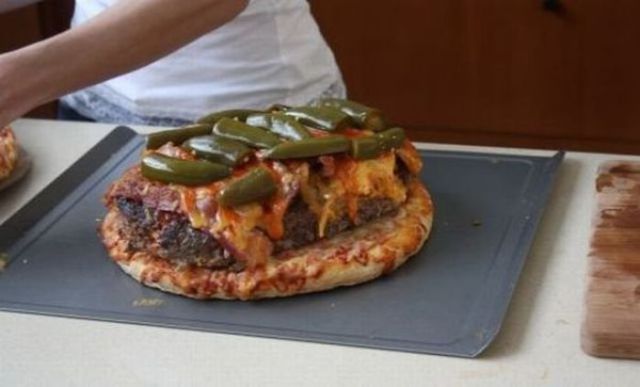 Indulgent Homemade Pizza Burger