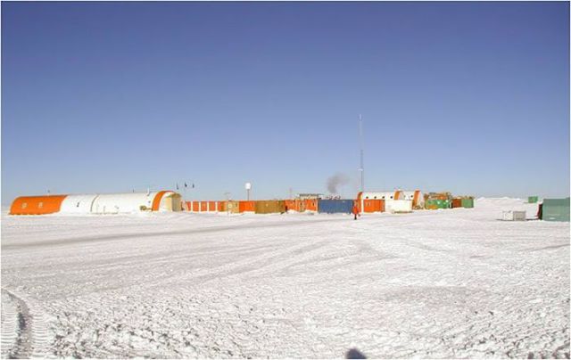 Isolated Research Station in Icy Desert