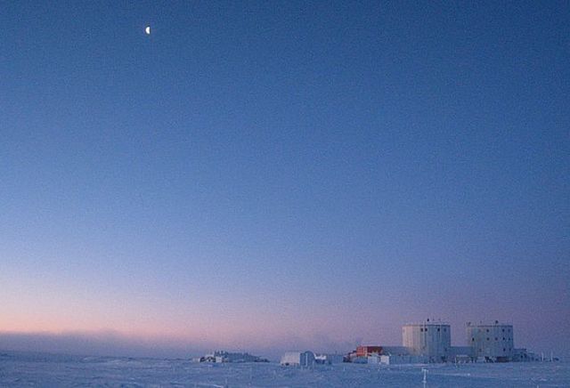 Isolated Research Station in Icy Desert