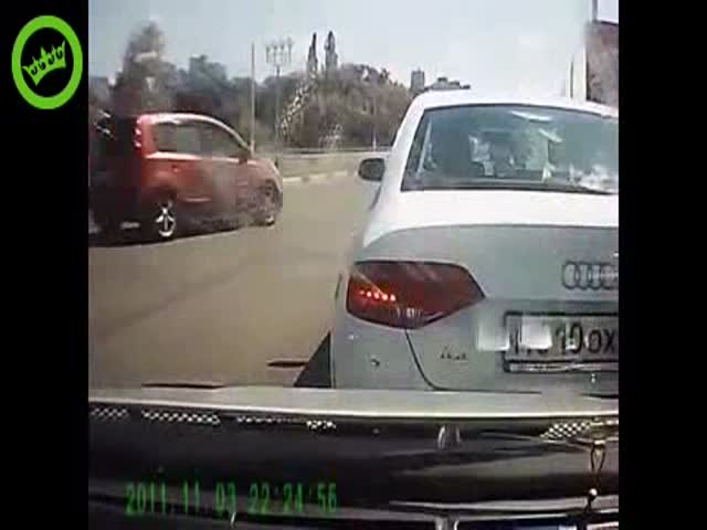 Russian Guy Gets Rear-Ended. Guess How It Ends! 