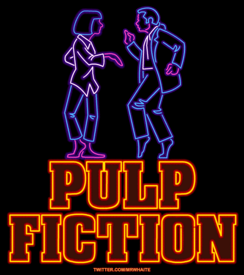 Iconic Movie Posters as Animated Neon Signs