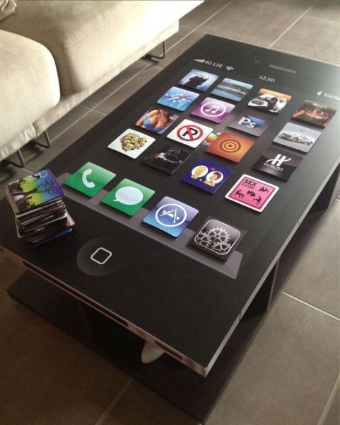 Homemade iPhone Inspired Coffee Table: the iTable