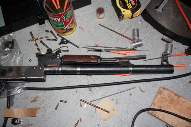 Homemade AK-47 Constructed from Simple Garden Shove