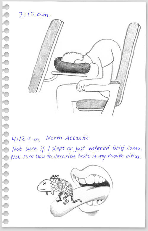 Passenger Records His Flight Experience Through Diary Illustrations