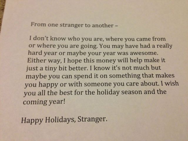 Some Holiday Cheer For Strangers