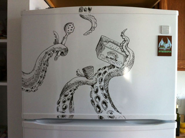 Crazy Fridge Art With Dry-Erase Marker