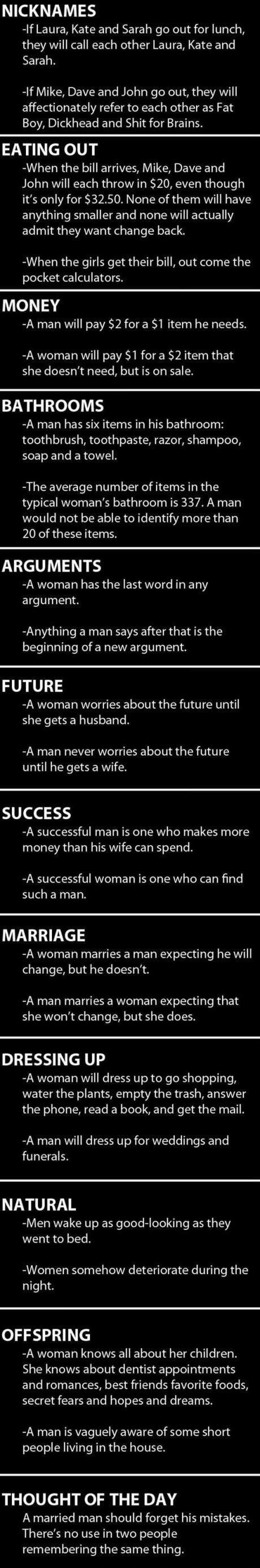 The Differences Between Men and Women