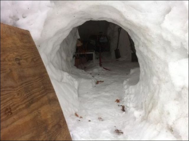 A Cool Home-Made Snow Cabin
